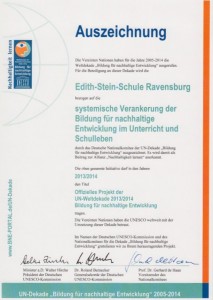UNESCO-Urkunde 2013