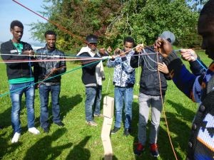 Schüler der VABO-Klassen beim Teamtraining