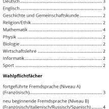 Stundentafel EG