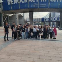 Gruppenfoto beim Europa-Parlament